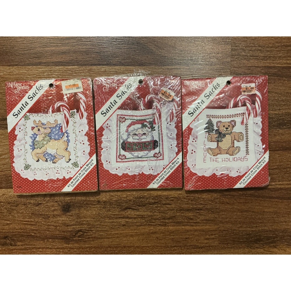 Berlin SANTA SACKS Christmas Counted Cross Stitch Kit 3139, 3142, 3145 Sealed